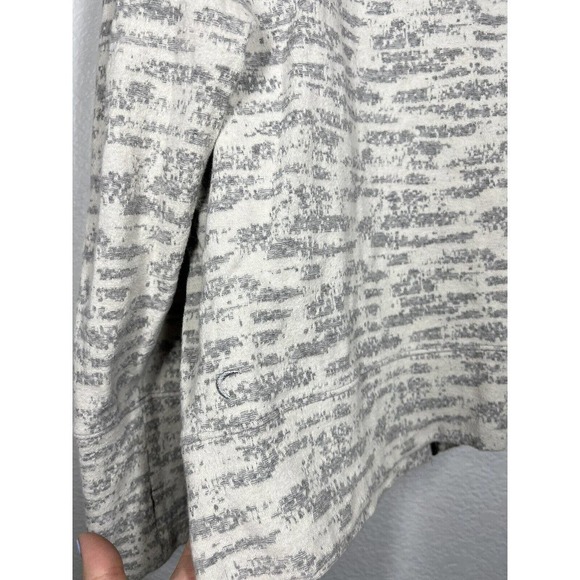 Zyia XL Cream Combo Zip Front Jacket Gray Ivory Textured Stretch Knit - Picture 4 of 4